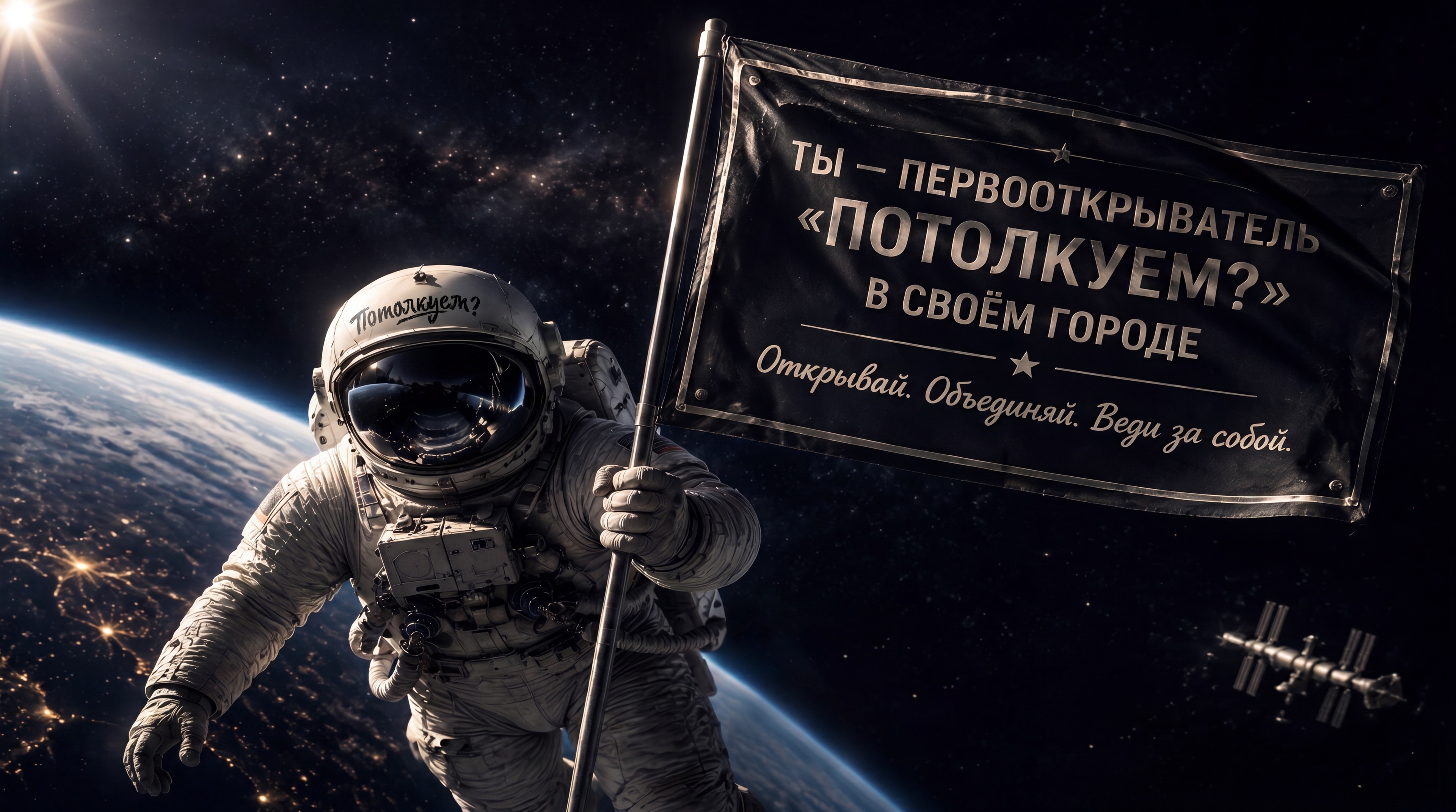 Космический пейзаж для начала пути ведущего
